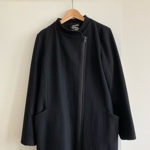 JUST FEMALE Black wool coat